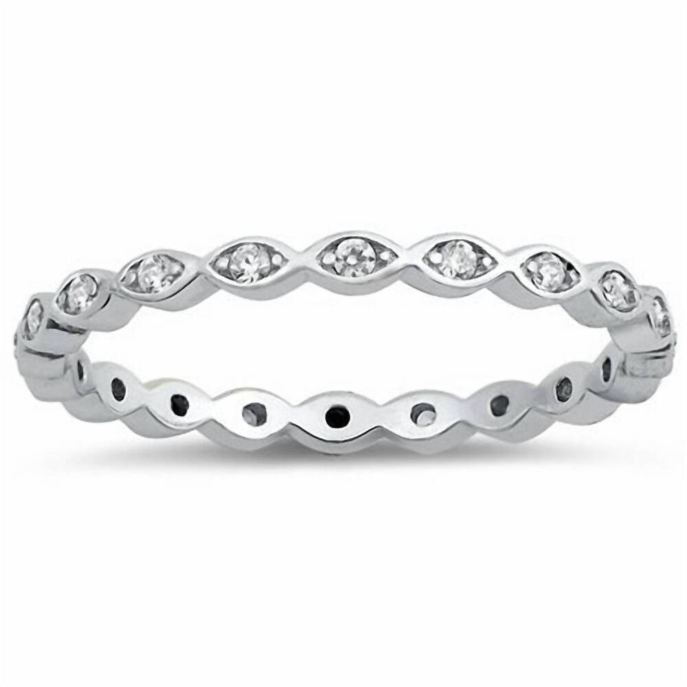 NEW STARLETTE women's vanessa eternity ring in silver